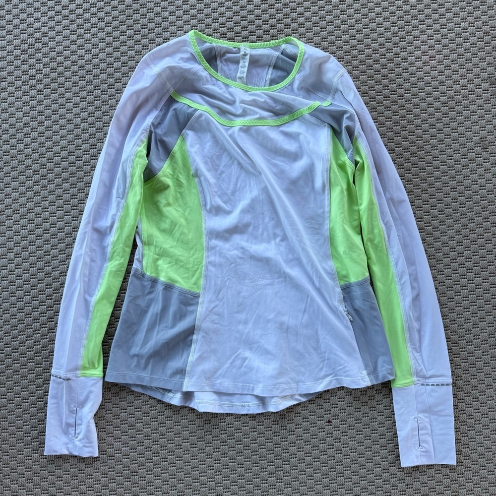 lululemon womens trail bound size 10 running shirt performance long sleeve tee s